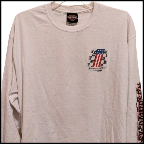 Long Sleeve HARLEY DAVIDSON MOTORCYCLES Shirt #1 Spellout Sleeve Scottsdale XL - Picture 4 of 7